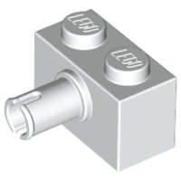 Lego (N) ~ Brick Modified 1 x 2 with Pin ~ [White]