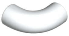 Lego (N) ~ Brick Round 1 x 1 d. 90 degrees Elbow Macaroni - No Stud - Type 2 - Axle Hole ~ [White]