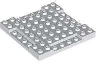 Lego (N) ~ Brick Modified 8 x 8 x 2/3 with 1 x 4 Indentations ~ [White]