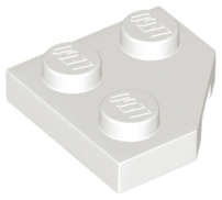 Lego (N) ~ Wedge Plate 2 x 2 Cut Corner ~ [White]