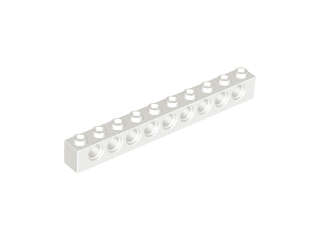 Lego (N) ~ Technic Brick 1 x 10 with Holes ~ [White]