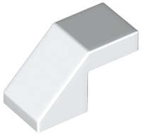 Lego (N) ~ Slope 45 2 x 1 with Cutout without Stud ~ [White]