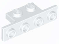 Lego (N) ~ Bracket 1 x 2 - 1 x 4 with Rounded Corners at the Bottom ~ [White]