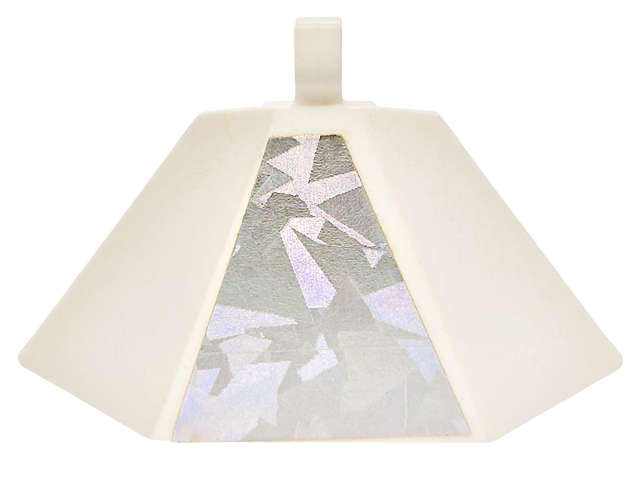 Lego Used - Panel 3 x 5 Solar / Deltoid with Clip with Holographic Trapezoid Pattern (Stic~ [White]