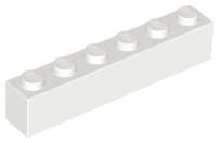 Lego (N) ~ Brick 1 x 6 ~ [White]