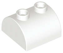 Lego (U) ~ Slope Curved 2 x 2 Double with 2 Hollow Studs ~ [White]