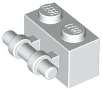 Lego (N) ~ Brick Modified 1 x 2 with Bar Handle on Side ~ [White]