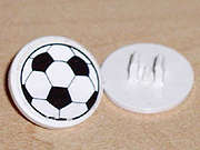 Lego (U) ~ Road Sign 2 x 2 Round with Clip with Soccer Ball / Football Pattern (Sticker)  ~ [White]