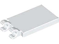 Lego (N) ~ Tile Modified 2 x 3 with 2 Open O Clips ~ [White]