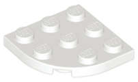 Lego (N) ~ Plate Round Corner 3 x 3 ~ [White]