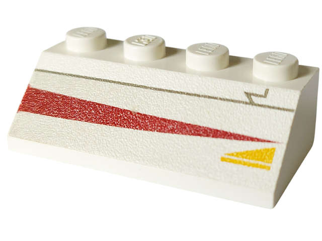 Lego (U) ~ Slope 45 2 x 4 with Jedi Starfighter Pattern Model Left Side ~ [White]