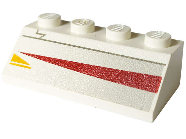 Lego (U) ~ Slope 45 2 x 4 with Jedi Starfighter Pattern Model Right Side ~ [White]