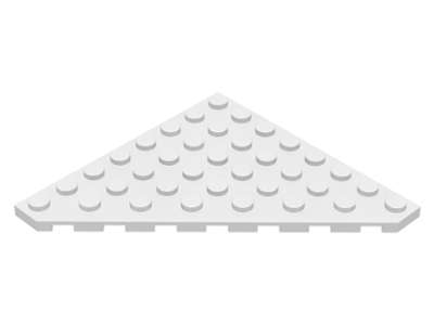 Lego (U) ~ Wedge Plate 8 x 8 Cut Corner ~ [White]