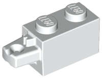Lego (U) ~ Hinge Brick 1 x 2 Locking with 1 Finger Horizontal End ~ [White]