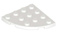 Lego (N) ~ Plate Round Corner 4 x 4 ~ [White]