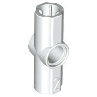 Lego (N) ~ Technic Axle and Pin Connector Angled #2 - 180 degrees ~ [White]