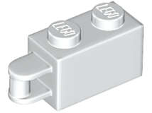 Lego (N) ~ Brick Modified 1 x 2 with Bar Handle on End - Bar Flush with Edge ~ [White]
