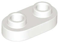 Lego (N) ~ Plate Round 1 x 2 with Open Studs ~ [White]