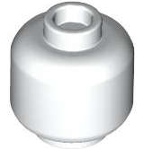 Lego (N) ~ Minifigure Head (Plain) ~ [White]