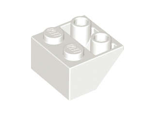Lego (U) ~ Slope Inverted 45 2 x 2 with Flat Bottom Pin ~ [White]