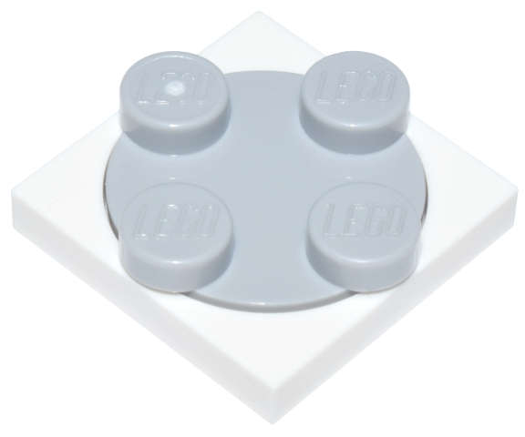 Lego (N) ~ Turntable 2 x 2 Plate with Light Bluish Gray Top (3680 / 3679) ~ [White]