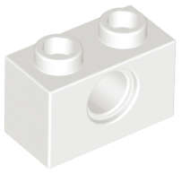 Lego Used - Technic Brick 1 x 2 with Hole~ [White]