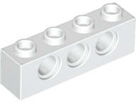 Lego (N) ~ Technic Brick 1 x 4 with Holes ~ [White]