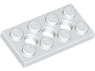 Lego (N) ~ Technic Plate 2 x 4 with 3 Holes ~ [White]