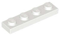 Lego (N) ~ Plate 1 x 4 ~ [White]
