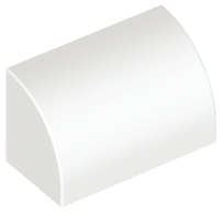 Lego (N) ~ Slope Curved 1 x 2 with Bottom Stud Holder ~ [White]