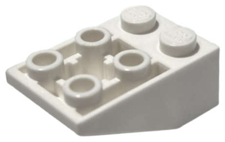 Lego (U) ~ Slope Inverted 33 3 x 2 with Flat Bottom Pin and Connections between Studs ~ [White]