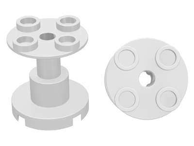 Lego (N) ~ Support 2 x 2 x 2 Stand with Complete Hole ~ [White]