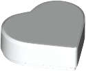 Lego (N) ~ Tile Round 1 x 1 Heart ~ [White]
