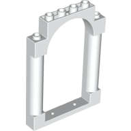 Lego (N) ~ Door Frame 1 x 6 x 7 Arched with Notches and Rounded Pillars ~ [White]