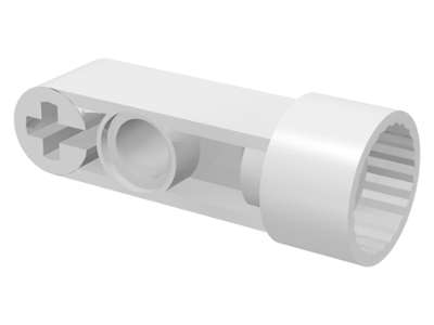 Lego (U) ~ Technic Rotation Joint Socket with 3L Liftarm Thick ~ [White]