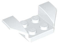 Lego (U) ~ Vehicle Mudguard 2 x 4 with Flared Wings ~ [White]