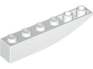 Lego (N) ~ Slope Curved 6 x 1 Inverted ~ [White]