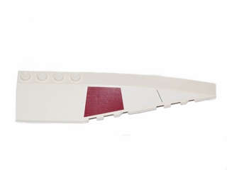 Lego (U) ~ Wedge 12 x 3 Right with Dark Red Trapezoid and Black Line Pattern (Sticker) -  ~ [White]