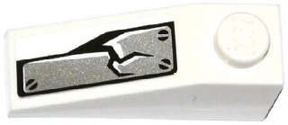 Lego (U) ~ Slope 33 3 x 1 with Cracked Armor Plate Pattern (Sticker) - Set 70737 ~ [White]