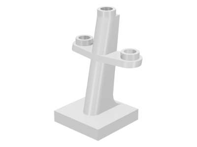 Lego (U) ~ Boat Mast 2 x 2 x 3 Inclined with Stud on Top and Two Sides ~ [White]