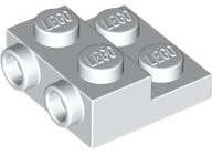 Lego (N) ~ Plate Modified 2 x 2 x 2/3 with 2 Studs on Side - Hollow Bottom Tube ~ [White]