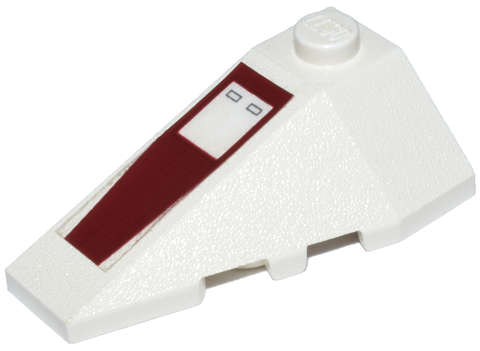 Lego (U) ~ Wedge 4 x 2 Triple Left with Dark Red ARC-170 Starfighter Pattern (Sticker) -  ~ [White]