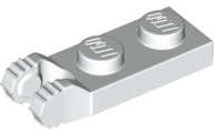Lego (N) ~ Hinge Plate 1 x 2 Locking with 2 Fingers on End ~ [White]