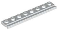 Lego (N) ~ Plate Modified 1 x 8 with Door Rail ~ [White]