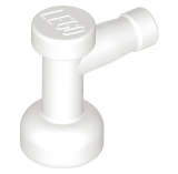 Lego (N) ~ Tap 1 x 1 without Hole in Nozzle End ~ [White]