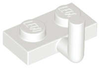 Lego (N) ~ Plate Modified 1 x 2 with Bar Arm Up (Horizontal Arm 5mm) ~ [White]