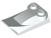 Lego (N) ~ Slope Curved 3 x 2 x 2/3 with 2 Studs Wing End ~ [White]