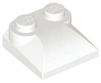 Lego (U) ~ Slope Curved 2 x 2 x 2/3 with 2 Studs and Curved Sides ~ [White]