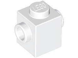 Lego (N) ~ Brick Modified 1 x 1 with Studs on 2 Sides Opposite ~ [White]