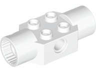 Lego (U) ~ Technic Brick Modified 2 x 2 with Pin Hole and 2 Rotation Joint Sockets ~ [White]